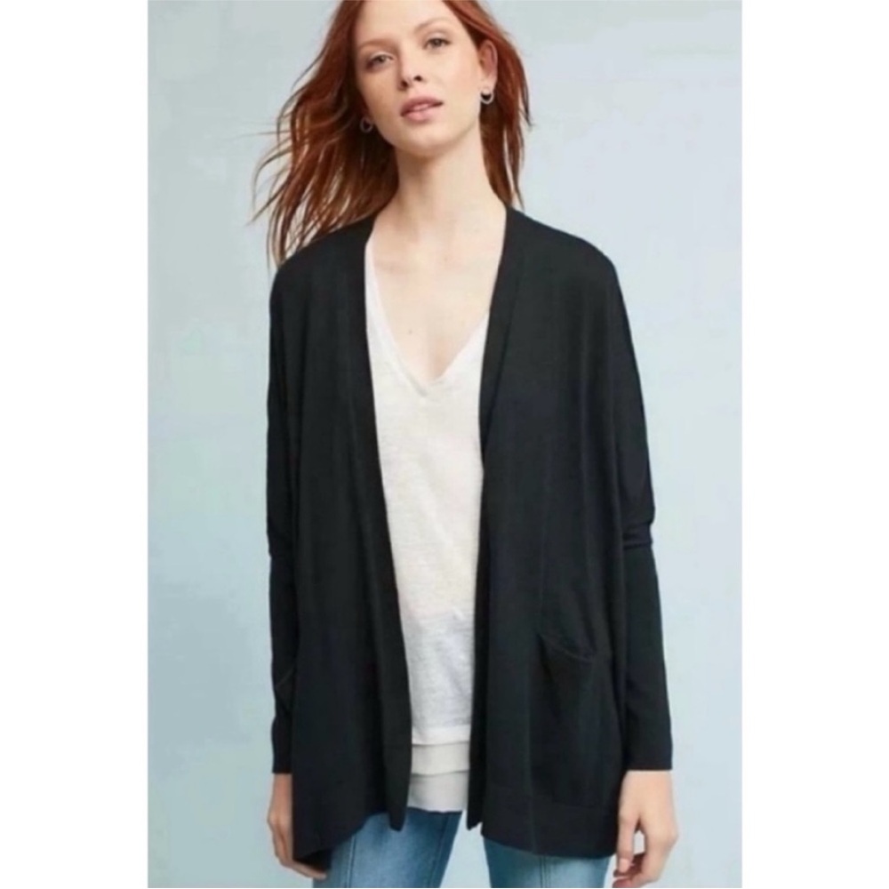 Anthropologie Moth black open front cardigan